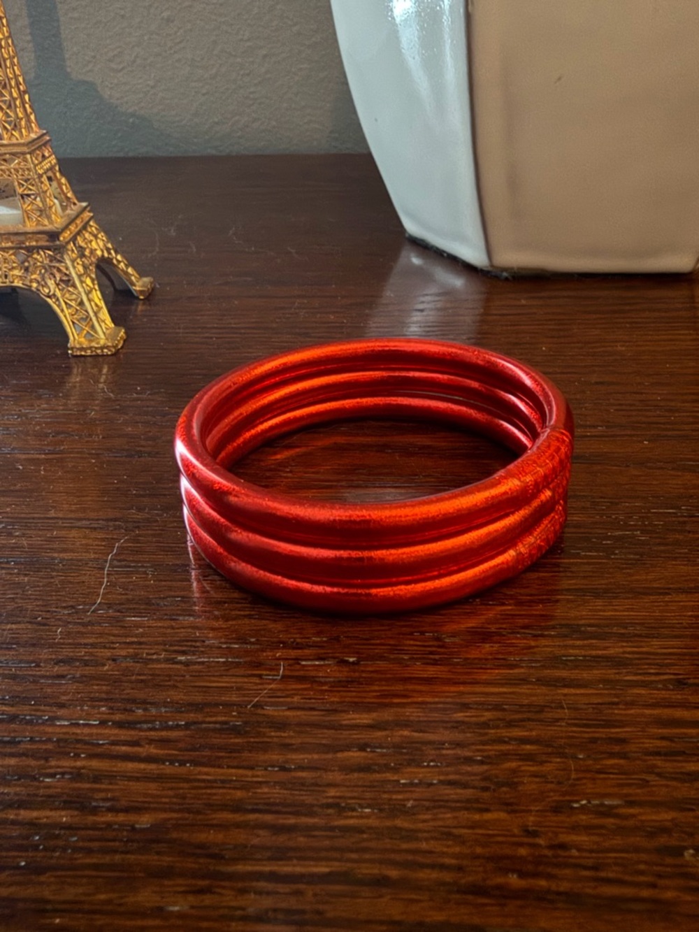 Budhagirl Crimson All Weather Bangle Bracelet Set